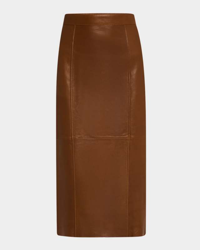 Lambskin Leather Pencil Skirt